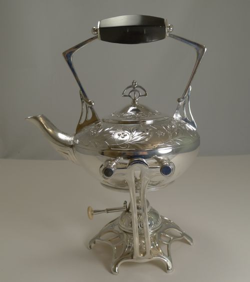 Magnificent Antique Wmf Silver Plated Art Nouveau Spirit Kettle - 1910
