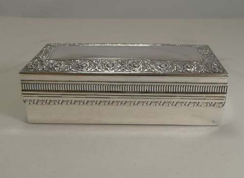 fig 1. Antique English Sterling Silver Jewelry Box by William Hutton - 1895