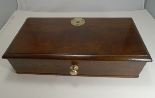fig 1. Large Boxed Antique English Commodity Scales In Mahogany & Brass c.1880