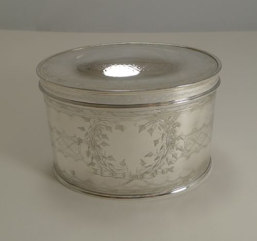 fig 1. Quality Large Antique English Silver Plated Tea Caddy c.1900