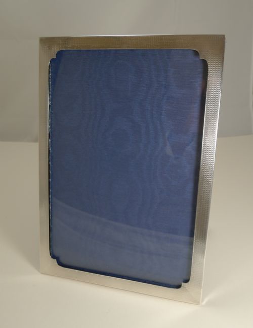 Smart Large Art Deco English Sterling Silver Photograph Frame - 1928