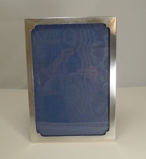 fig 1. Smart Large Art Deco English Sterling Silver Photograph Frame - 1928