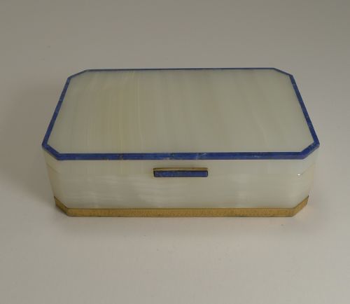 Art Deco English White Onyx and Lapis Lazuli by Henry Griffiths