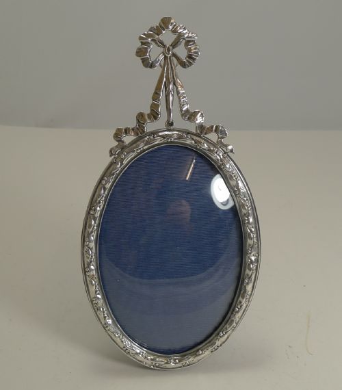 Antique English Sterling Silver Hanging / Standing Photograph Frame - 1910