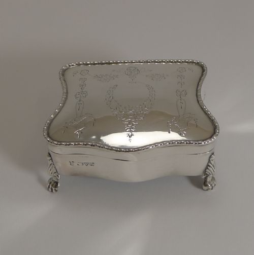 fig 1. Antique English Sterling Silver Jewellery Box - 1911