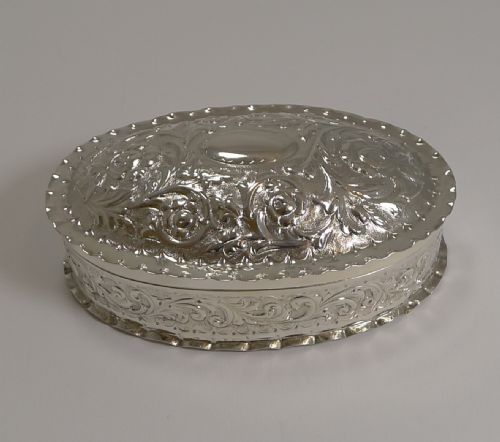 Large Victorian Sterling Silver Table Box - 1888