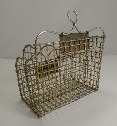 fig 1. Victorian English Brass Mesh Letters Box or Caddy c.1880
