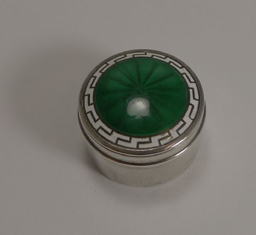 fig 1. Antique English Sterling Silver and Enamel Box