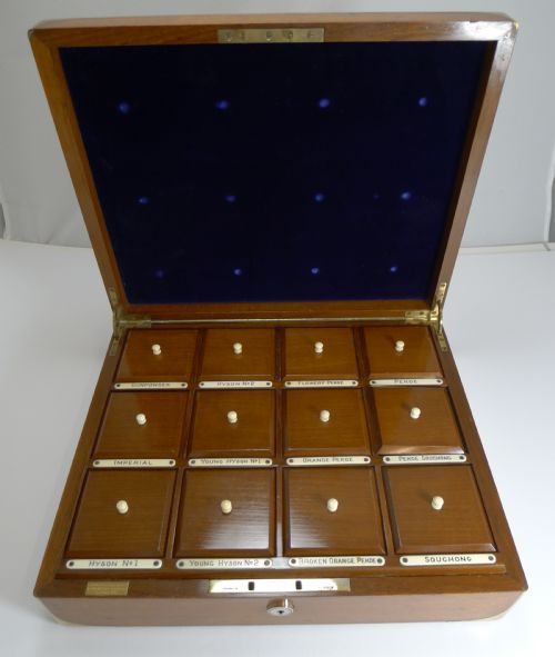 Rare Brass Bound Military Style Tea Sample Box / Caddy by Chapman Son & Co., London