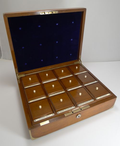 fig 2. Rare Brass Bound Military Style Tea Sample Box / Caddy by Chapman Son & Co., London