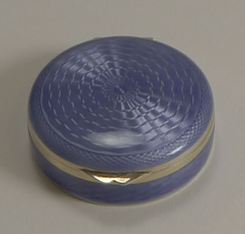 Top Quality Sterling Silver and Guilloche Enamel Box - 1925