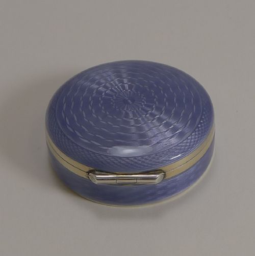 fig 1. Top Quality Sterling Silver and Guilloche Enamel Box - 1925