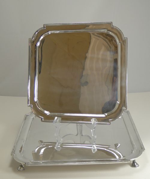 Quality Pair Graduated English Art Deco Trays or Salvers C.1920/1930