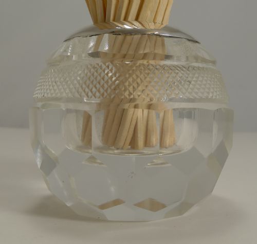fig 1. Large English Cut Crystal and Sterling Silver Match Striker - 1922