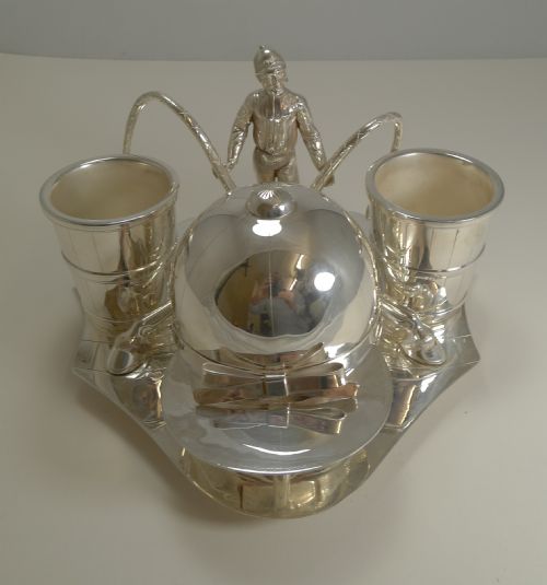 Fabulous Antique English Equestrian / Horse Racing Desk Tidy C.1900