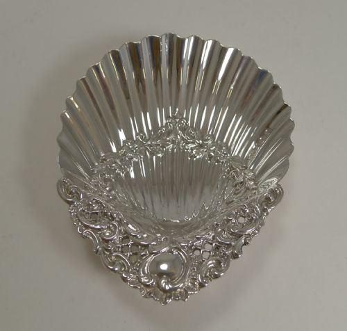 Antique English Sterling Silver Shell Shaped Dish - 1902