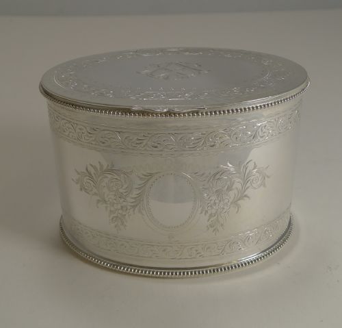Top Notch Silver Plated Tea Caddy by Elkington and Co. - 1880