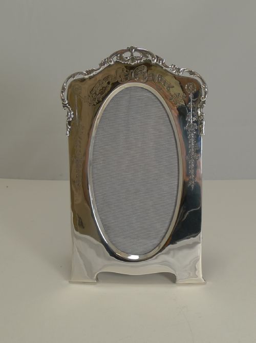 fig 1. Pretty Antique English Sterling Silver Photograph Frame - 1905