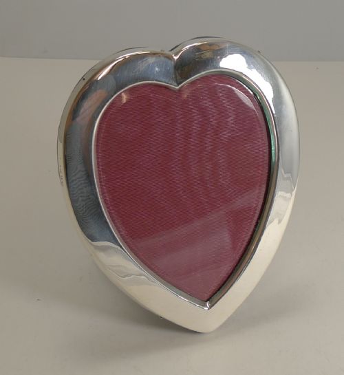 Romantic English Sterling Silver Heart Shaped Photograph Frame - 1899