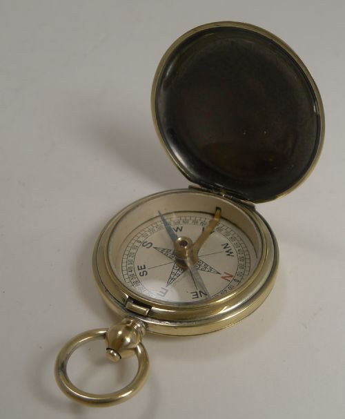 Antique English Pocket Watch Style Compass C.1900