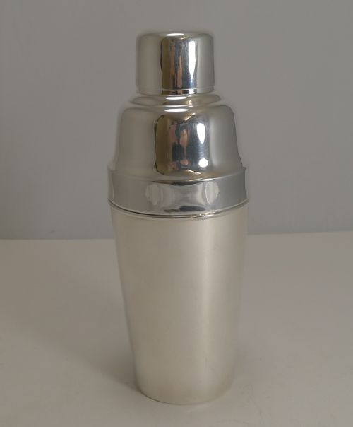 Art Deco English Silver Plate Cocktail Shaker by Mappin and Webb C.1930