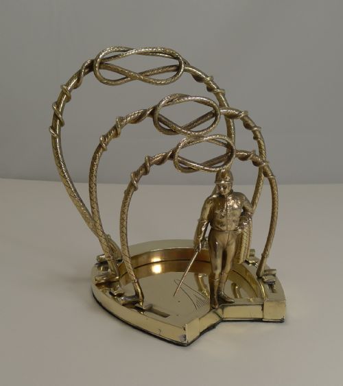 Handsome Large Antique English Equestrian / Horse Racing Letter or Stationery Holder