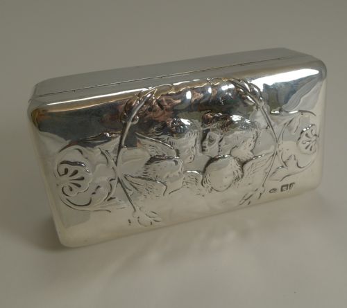 Antique English Sterling Silver Jewellery Box - Reynold's Angels - 1901