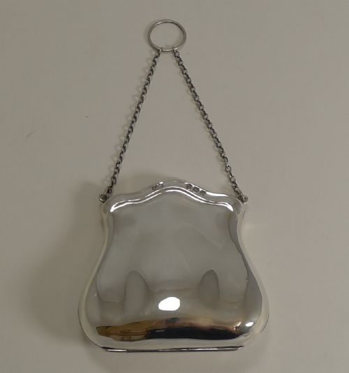 Pretty Antique English Sterling Silver Purse - 1919