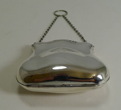 fig 1. Pretty Antique English Sterling Silver Purse - 1919