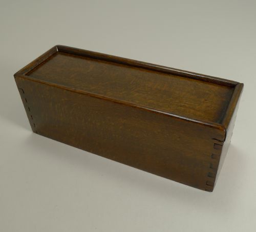 fig 1. Boxed Set Antique English Bone and Ebony Dominoes c.1910