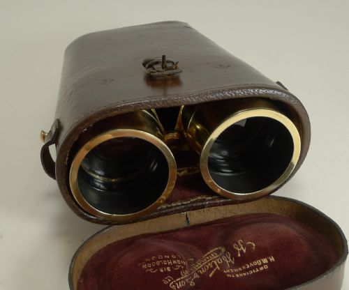 fig 1. Fine Pair Antique English Military Issue Binoculars c.1917