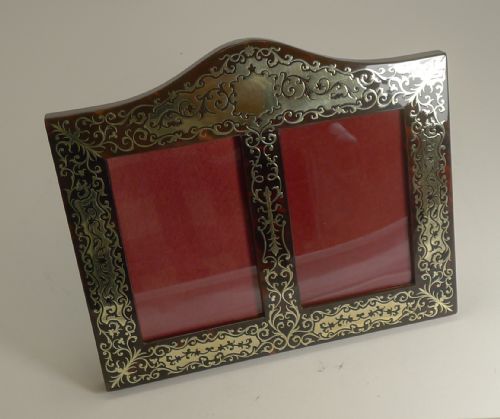 fig 1. Smart Antique Boulle Double Photograph Frame by Vickery c.1900