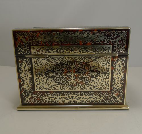 fig 2. Fine Quality Antique English Boulle Stationery Box by Leuchars, London c.1880