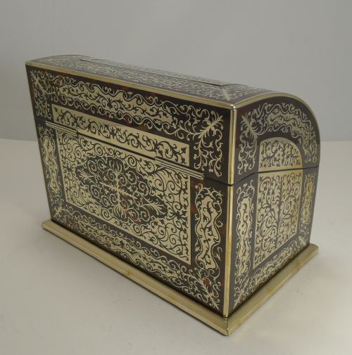 fig 3. Fine Quality Antique English Boulle Stationery Box by Leuchars, London c.1880