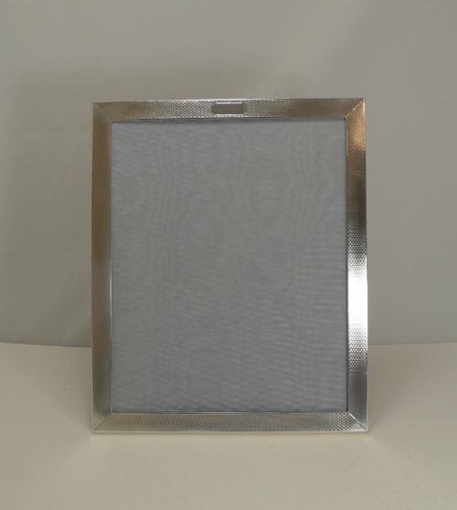 Smart Large Art Deco English Sterling Silver Photograph Frame - 1931 by Elkington & Co.