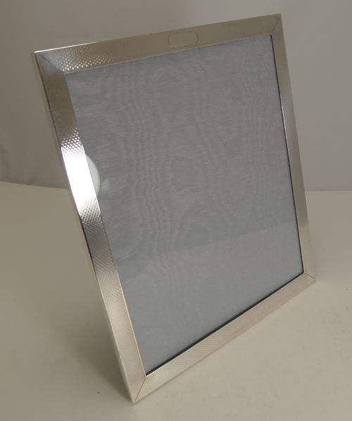 fig 1. Smart Large Art Deco English Sterling Silver Photograph Frame - 1931 by Elkington & Co.
