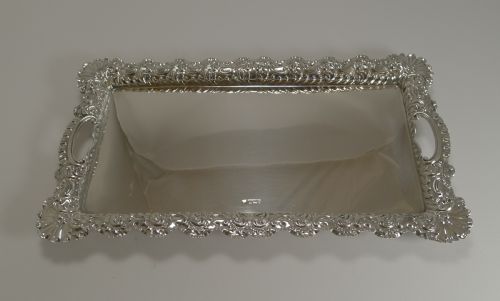 Small Antique English Sterling Silver Serving Tray - 1898