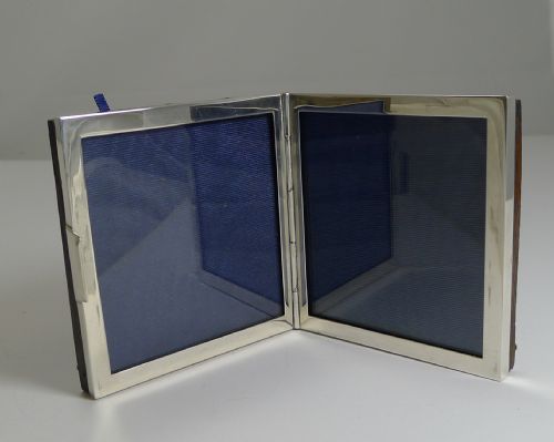 English Sterling Silver Double / Travel Photograph Frame by George Betjenmann & Sons