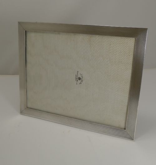 fig 2. Large Engine Turned Sterling Silver Photograph Frame by Mappin & Webb