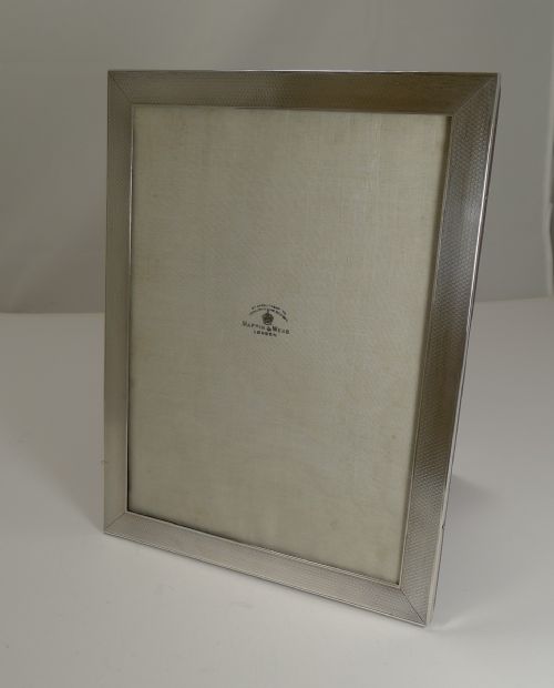 fig 3. Large Engine Turned Sterling Silver Photograph Frame by Mappin & Webb