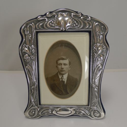 Outstanding English Sterling Silver Art Nouveau Photograph Frame - 1903