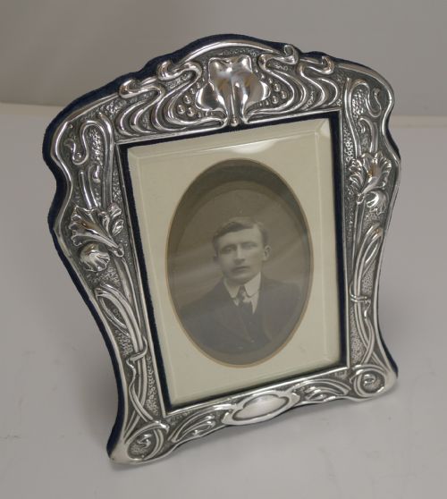 fig 1. Outstanding English Sterling Silver Art Nouveau Photograph Frame - 1903