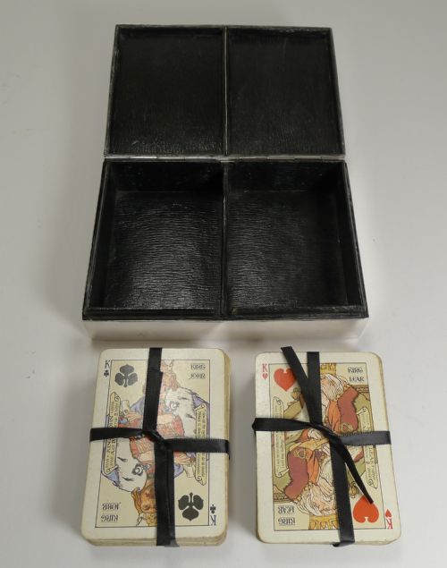 ANTIQUE ENGLISH STERLING SILVER PLAYING CARD BOX 1899 - ADDITIONAL PHOTO 10