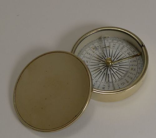 English Made Brass Cased Explorers Compass for Peter Orr, Madras C.1880