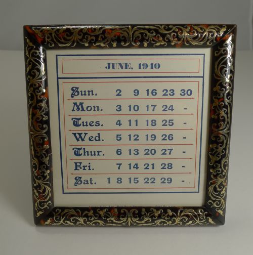 ANTIQUE ENGLISH BOULLE PERPETUAL CALENDAR BY ASPREY LONDON - ADDITIONAL PHOTO 1