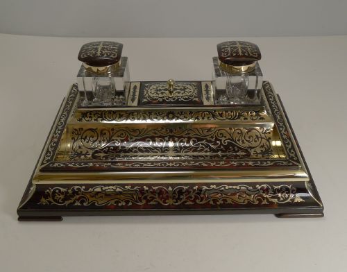 fig 1. Finest Quality Antique English Boulle Inkstand c.1890