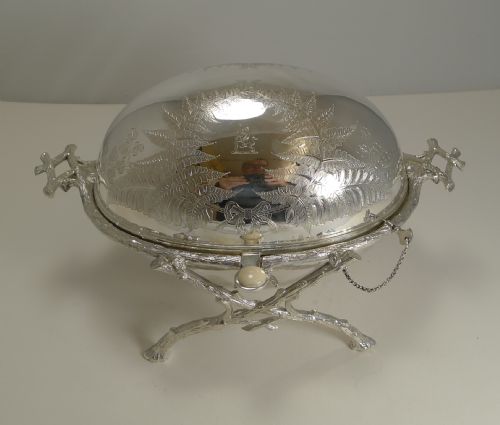 Magnificent Antique English Revolving Breakfast Dish by Atkin Brothers C.1870