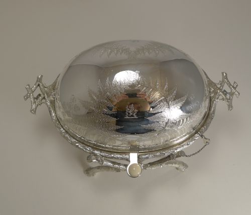 fig 1. Magnificent Antique English Revolving Breakfast Dish by Atkin Brothers c.1870