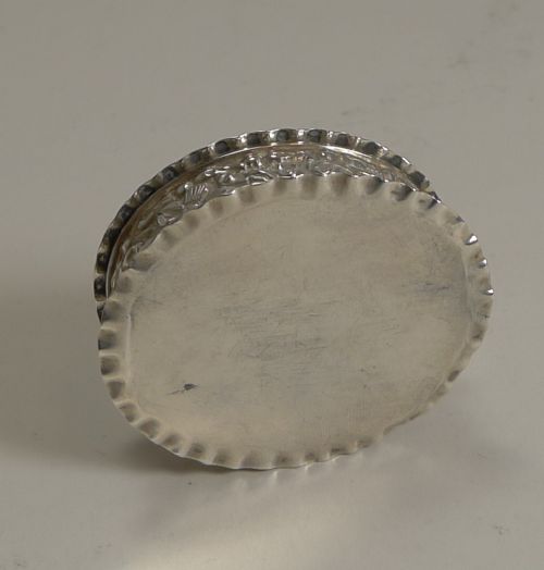 fig 1. English Sterling Silver Pill Box Inlaid With Italian Pietra Dura - 1900