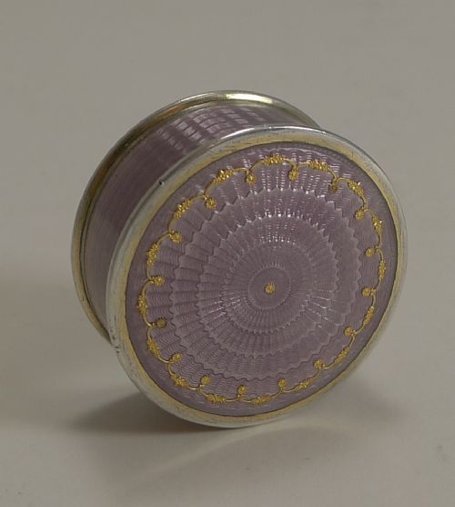 Outstanding Norwegian Sterling (930) Silver and Enamel Pill Box by Marius Hammer